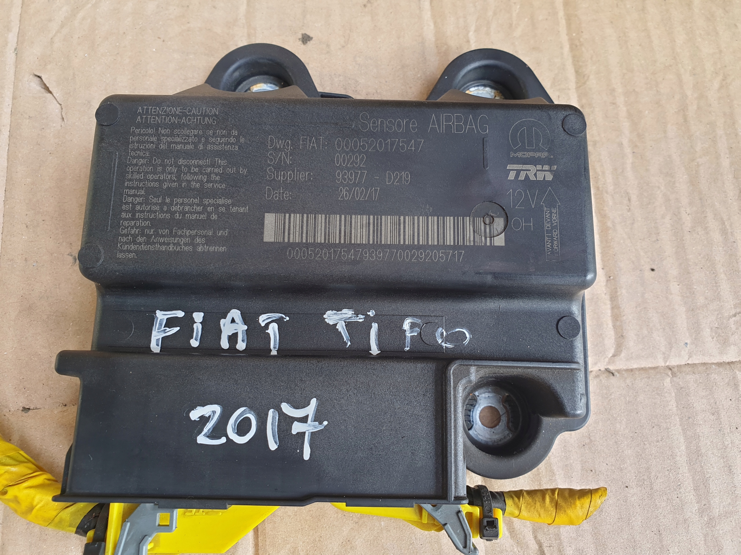 SENSOR airbag airbag FIAT TIPO 2015- 00052017547