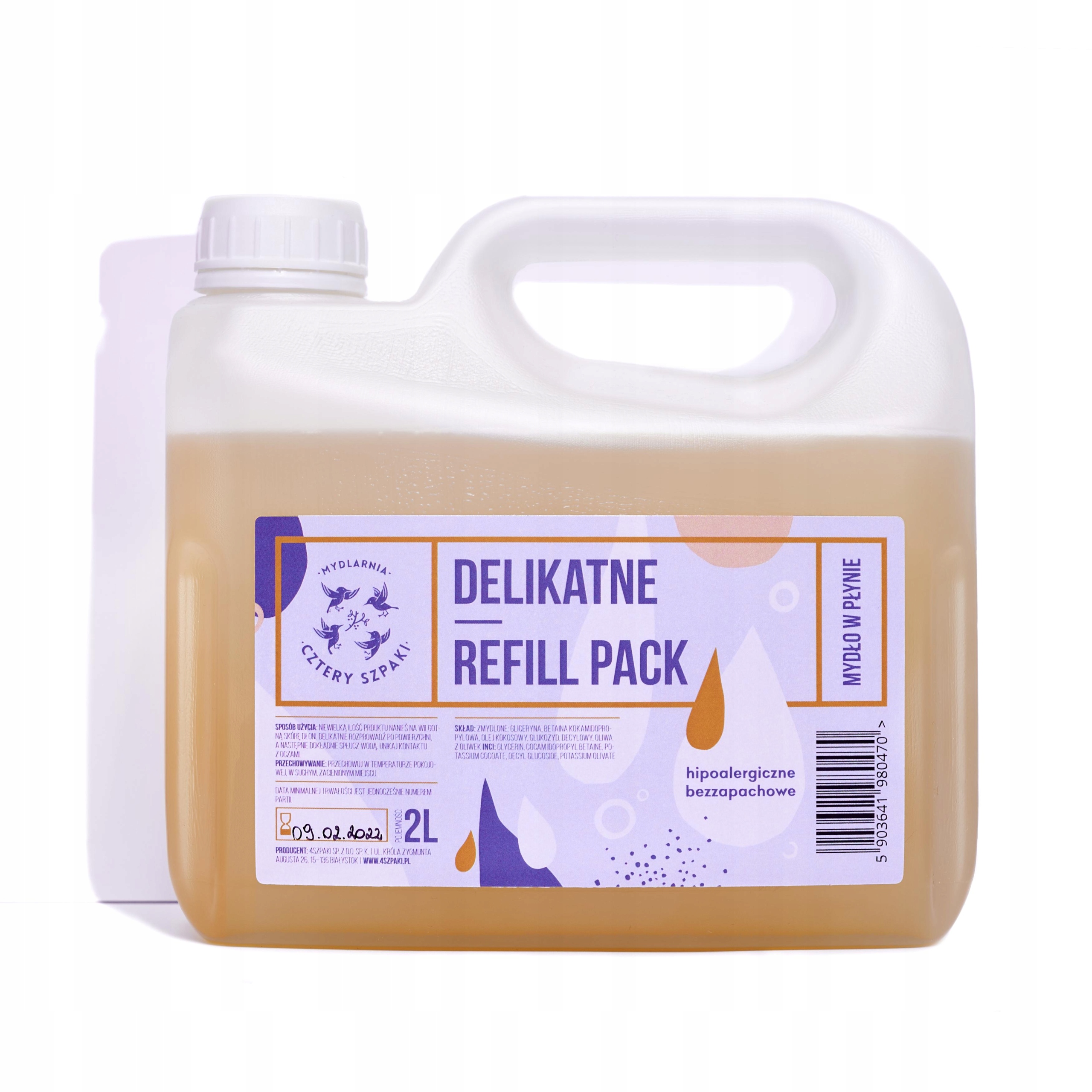 Refill Pack Hypoalergenní tekuté mýdlo 2 l Cztery Szpaki