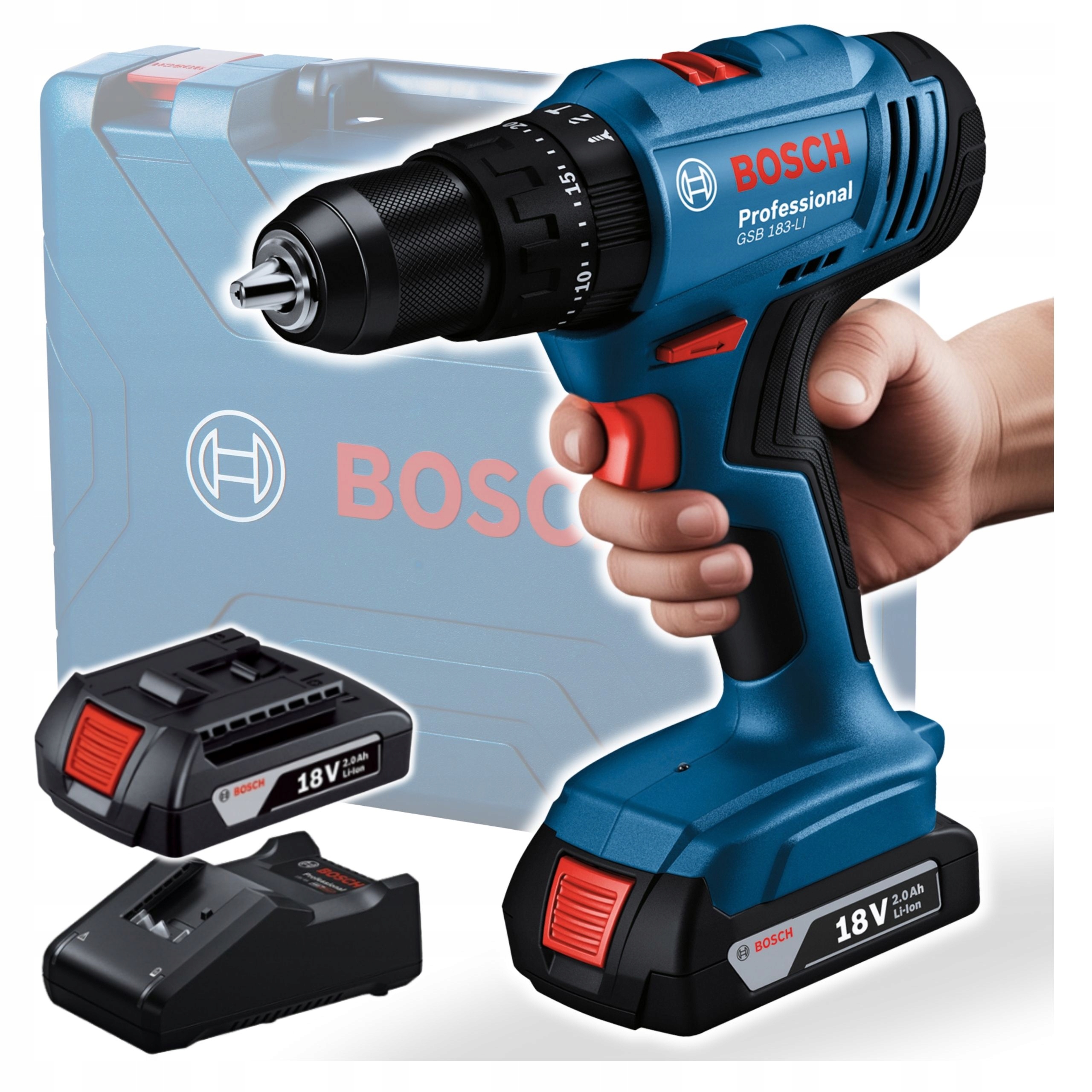 Bosch Professional GSB183-Li Wiertarko-wkrętarka 2x2Ah 06019K9100