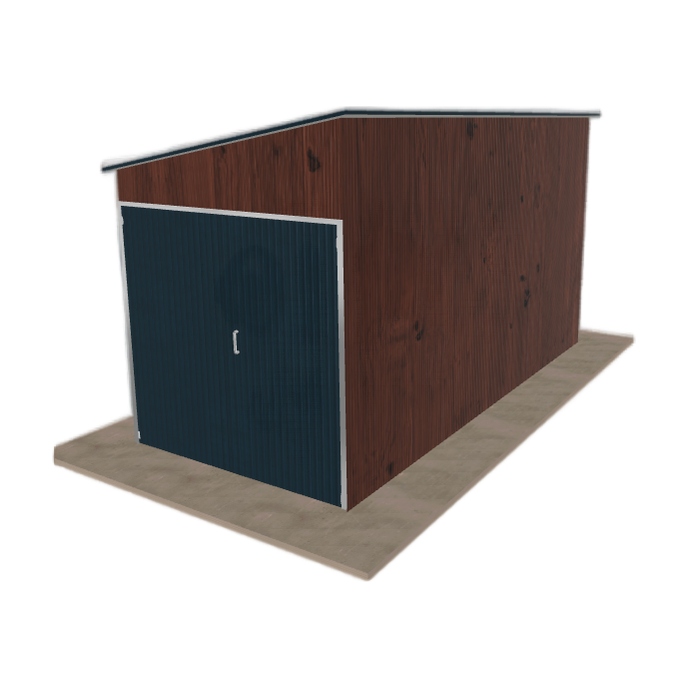 Domek na nářadí 2x4.5 m, spád doleva, tmavý ořech