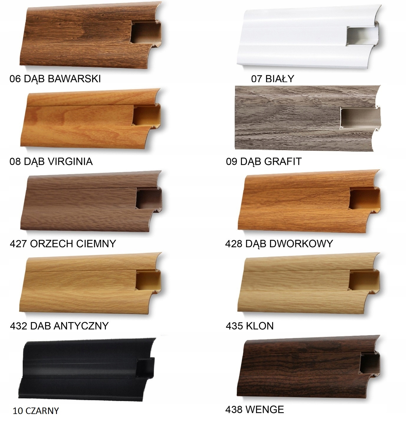 LISTWA PRZYPODŁOGOWA Z GUMKAMI 20 KOLORÓW Długość 240 cm