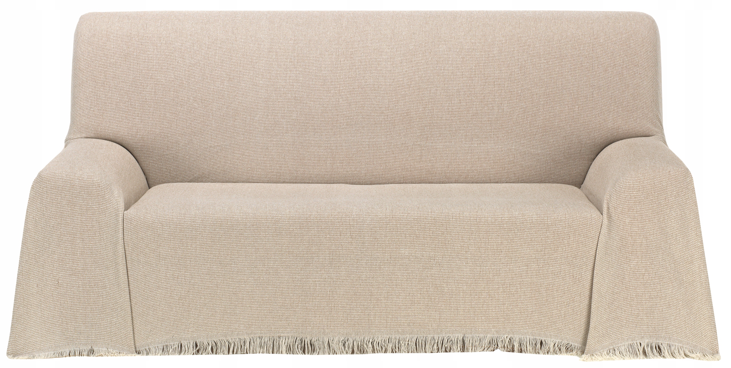 Přehoz Na Křeslo Krémový Béžový 130X180 Bavlněný Eco S Třásněmi Španělský