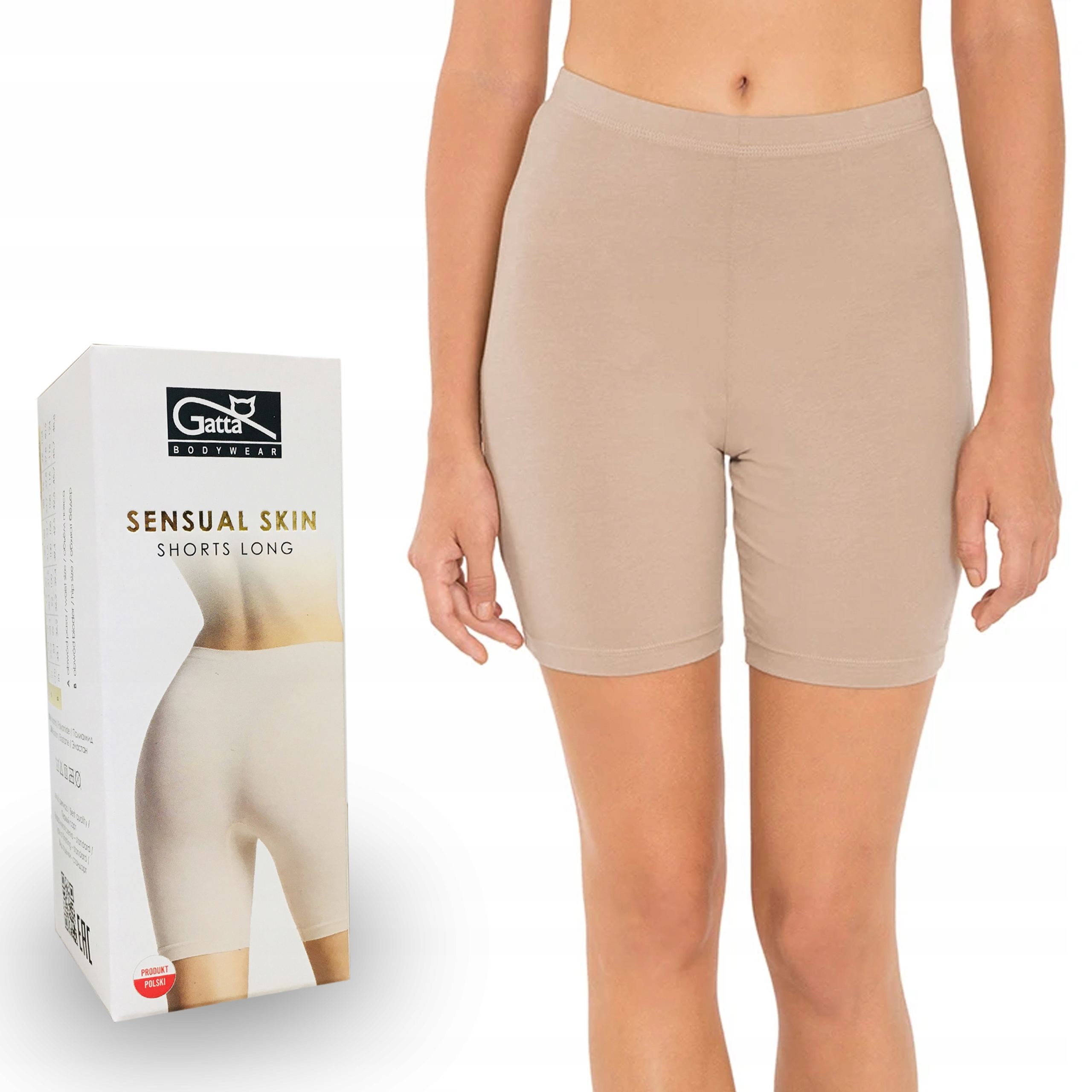 

Bezszwowe majtki bermudy Gatta Shorts Long beż XXL