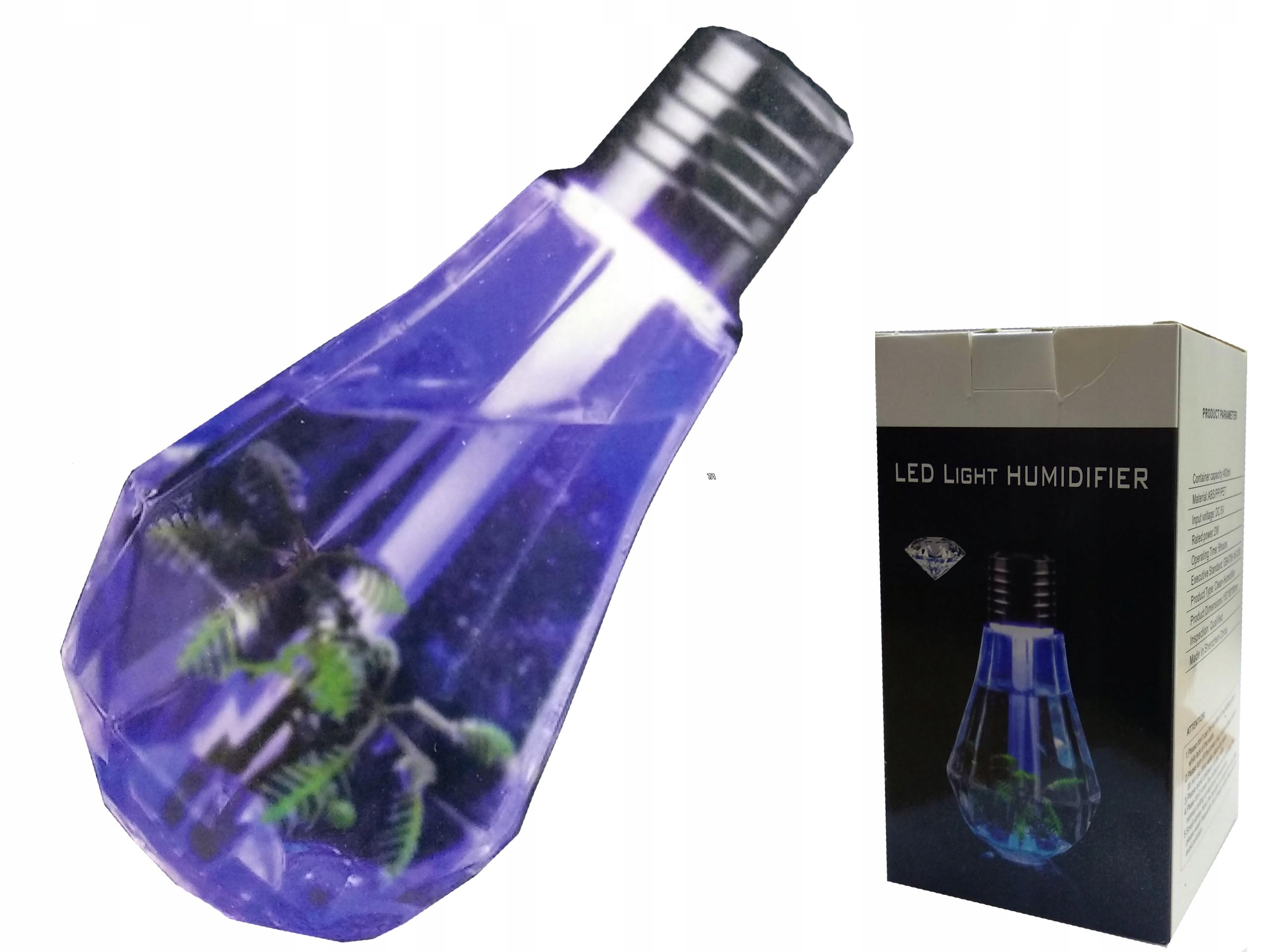 NAWILŻACZ POWIETRZA JONIZATOR ŻARÓWKA RGB BLUB