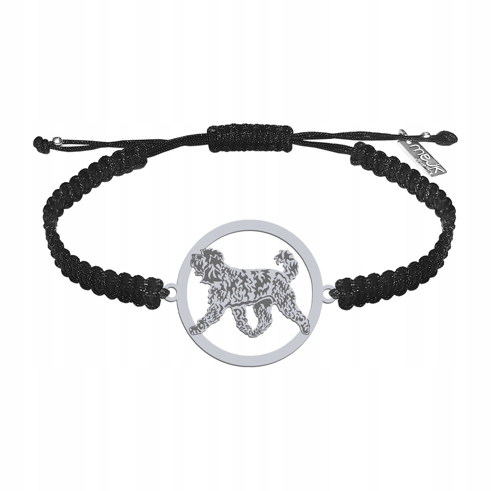 Stříbrný náramek Labradoodle 925 Makramé Šperky Žena Gravírování Bonus