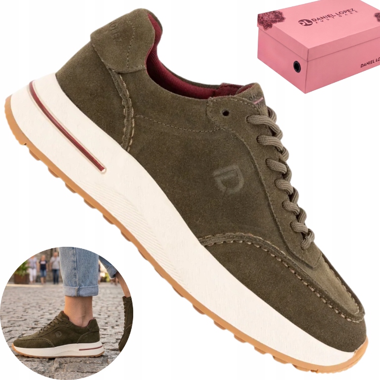 Dámské boty Daniel Lopez SS2D4054 khaki semišové tenisky Nero platforma