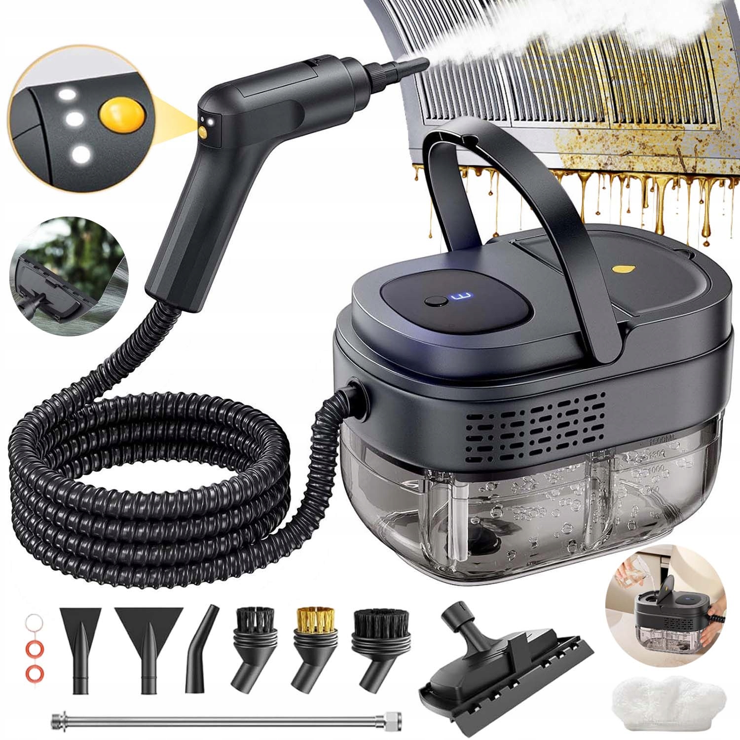 Silný Naparovač Ploštíc Parný Čistič Tlakový Čistič 2500 W 1600 ML
