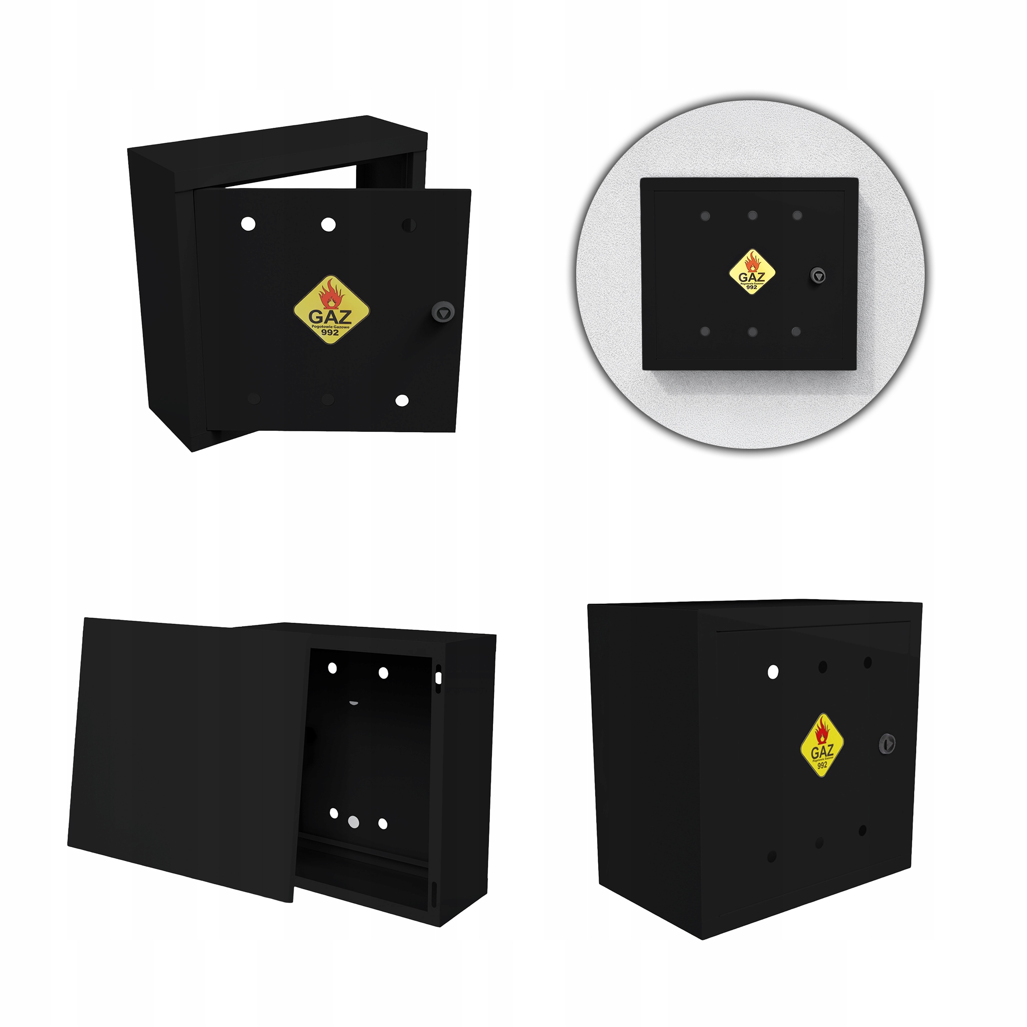 Plynová Skříňka 40x40x25 Černá Skříňka S Zády Na Plynový Ventil Ocelová