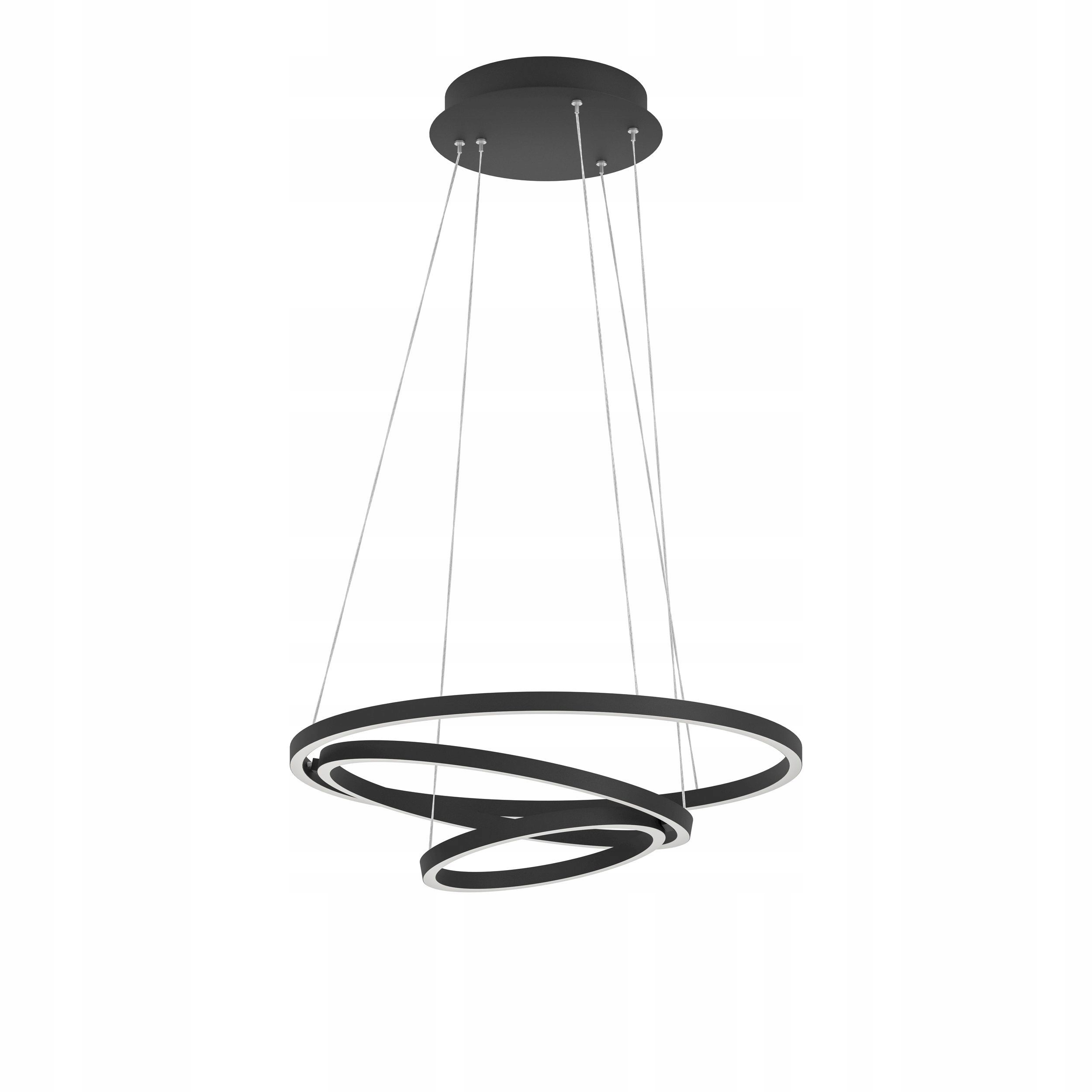 Lampa wisząca Led czarna Pierścienie sterowana Lobinero-Z Eglo 900479