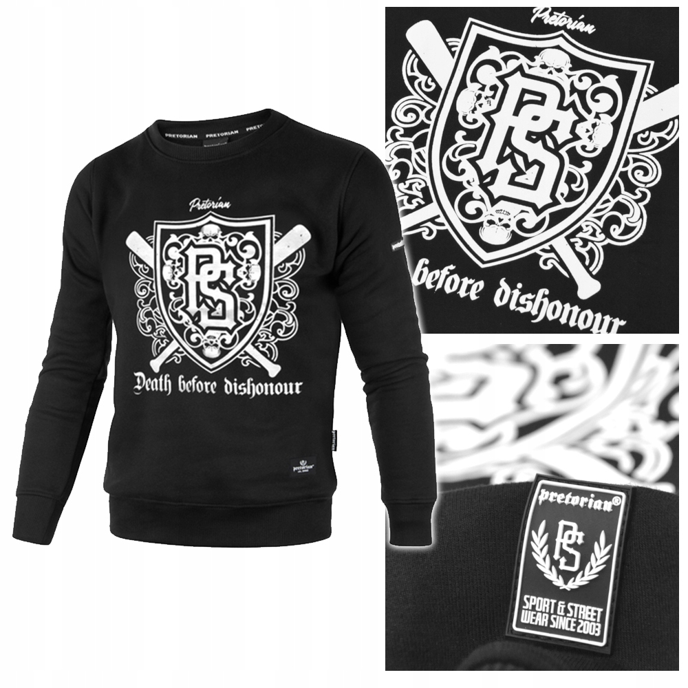 

Męska bluza Pretorian Death Before czarna r.S