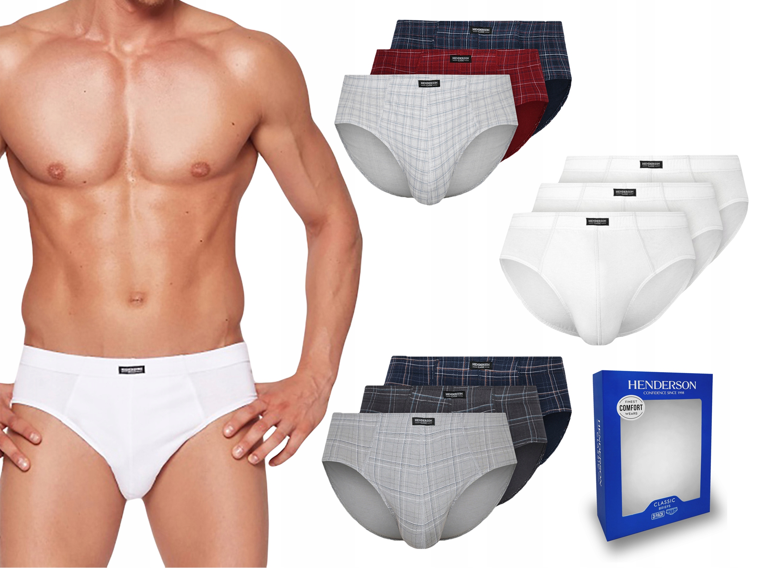 

Slipy Męskie Bawełna Henderson 3 x 3pak kolory L