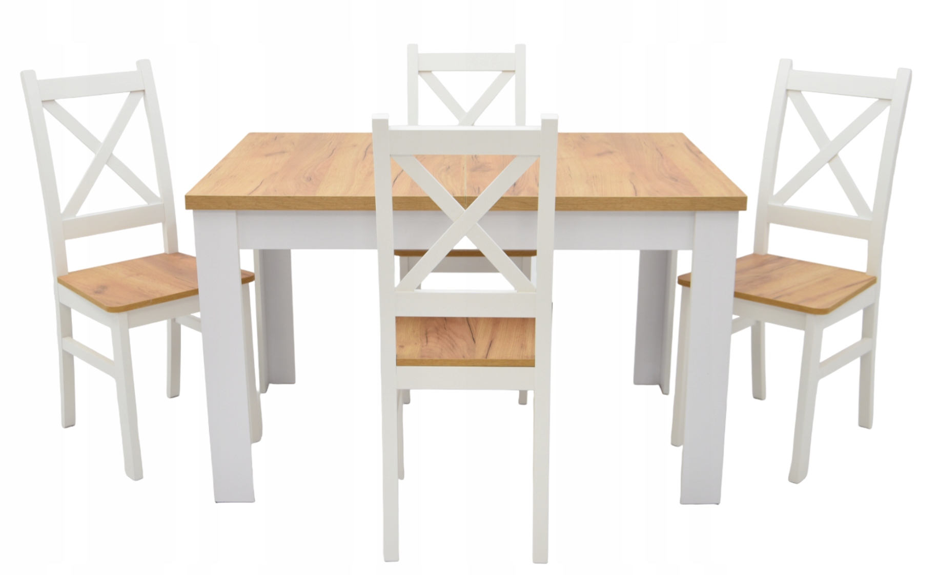 ZESTAW LOFT BLAT CRAFT I 6 BIAŁYCH KRZESEŁ Wysokość krzesła 95 cm