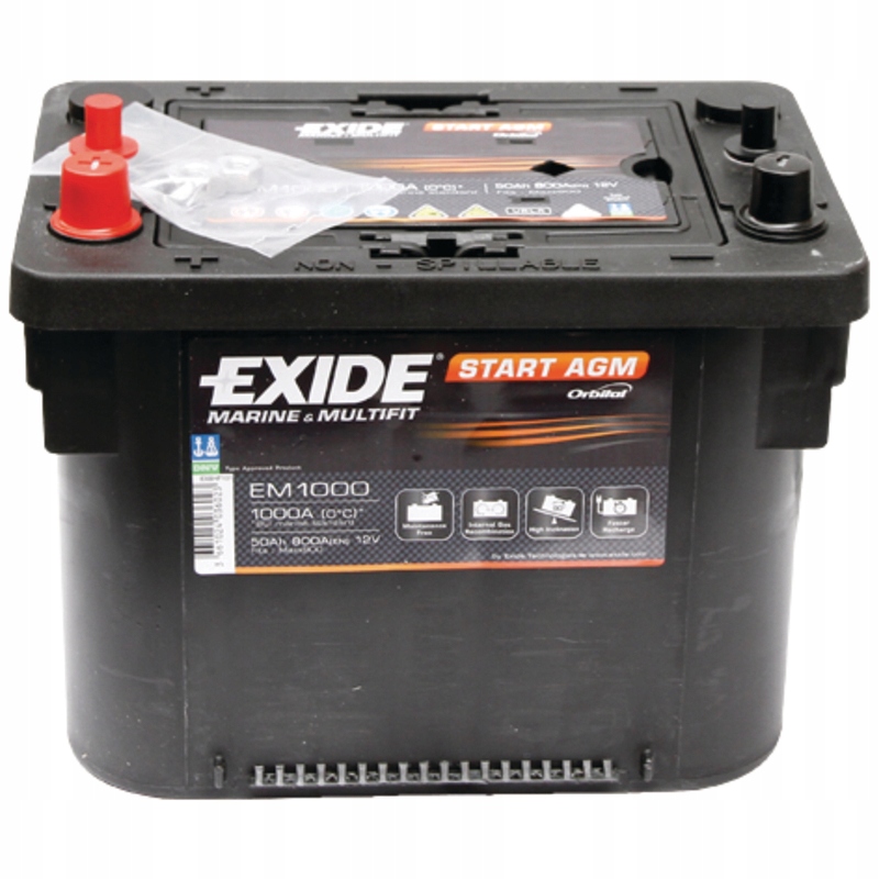 585EM1000 - АКУМУЛЯТОР 50AH 12V 1000ABC EXIDE-MARINE