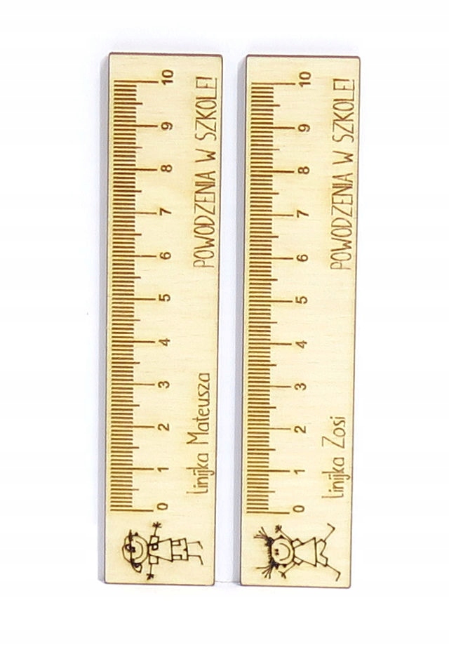 DREWNIANA LINIJKA PREZENT PASOWANIE + IMIĘ MB56