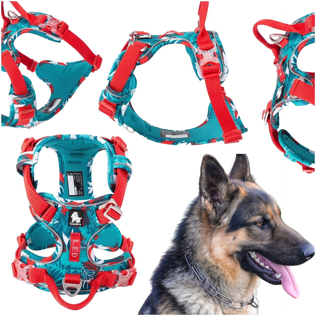 Levně Reflexní Obojky Pro Psa Truelove Front Line Premium Tropical Tyrkysové XL