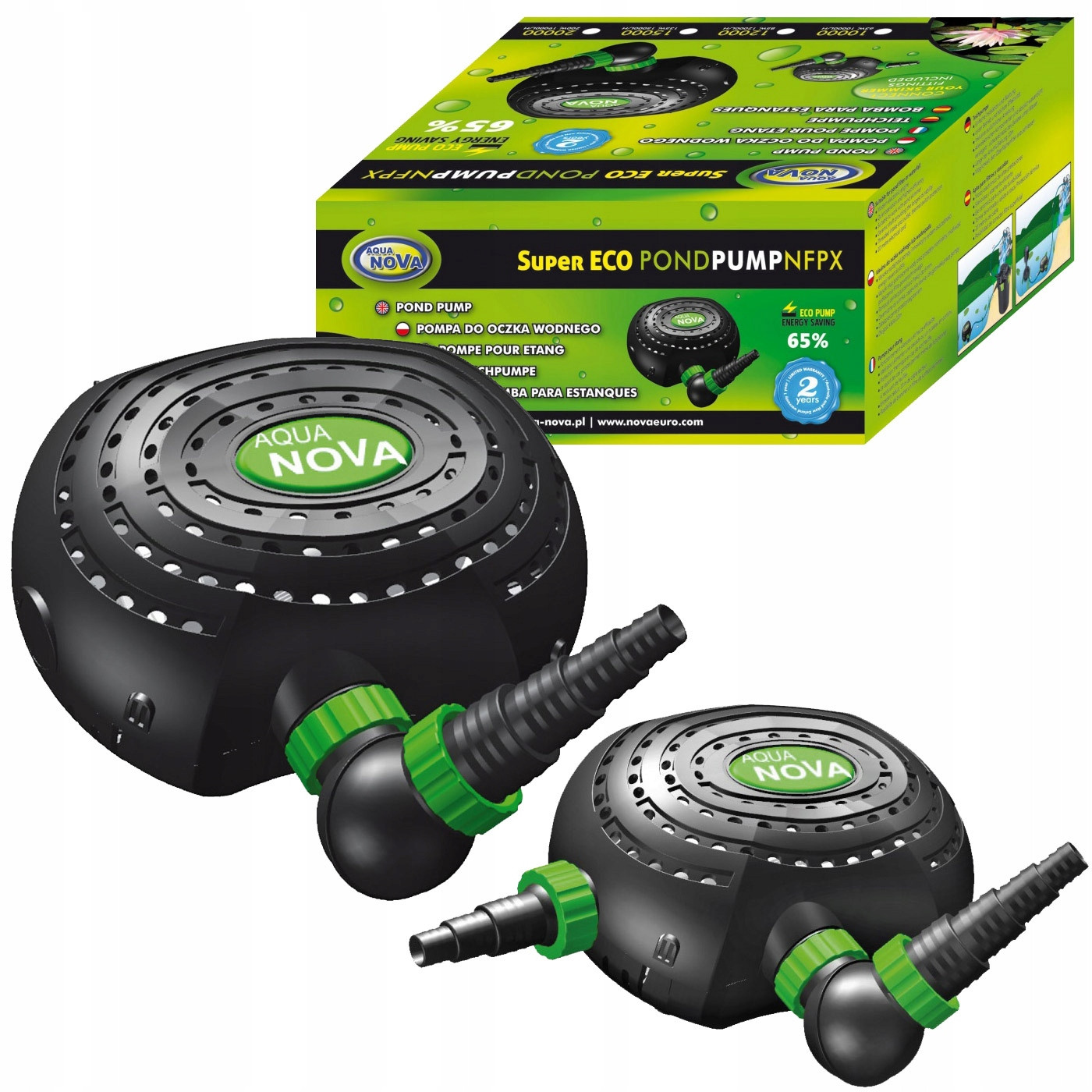 Vodná pumpa Aqua-Nova NFPX-15000: Energeticky úsporná, 135 W, 15000 l/h, Auto-Vyp