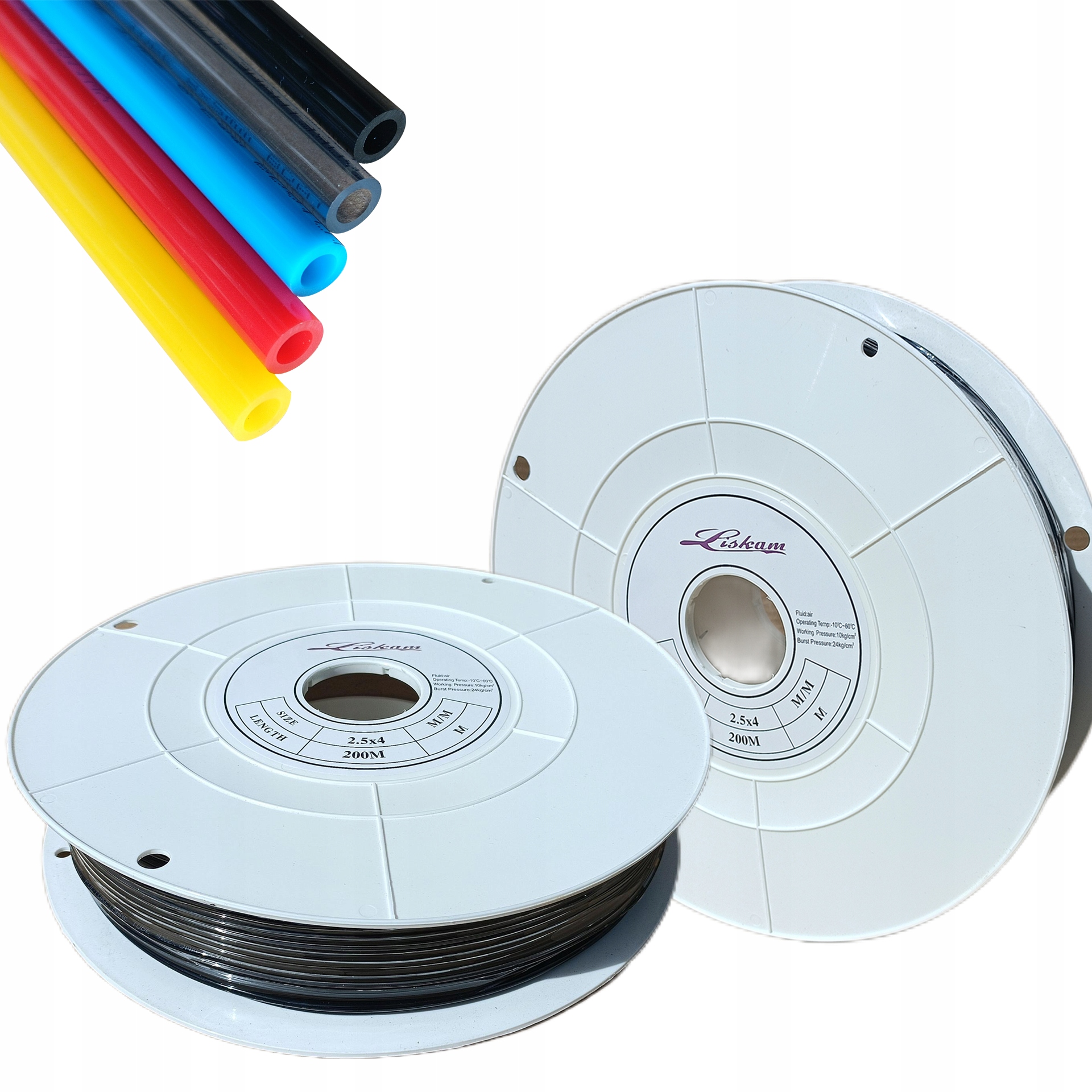 Polyuretan Pneumatická Pu hadice Tekalan 4x2.5 mm Černá 100 m