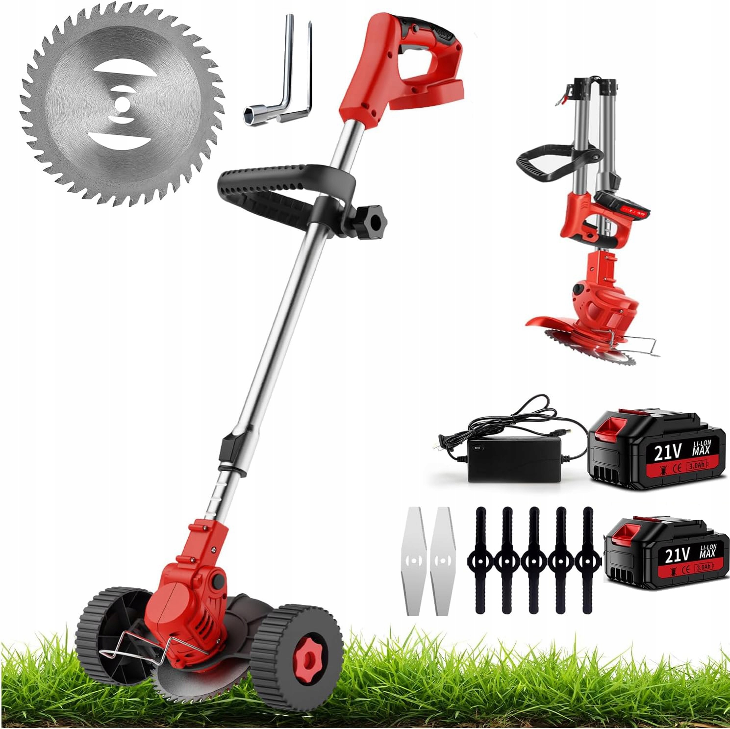 Aku Vyžínač Elektrický Křovinořez Vyžínač Na Trávy Vlasec 2xAKU