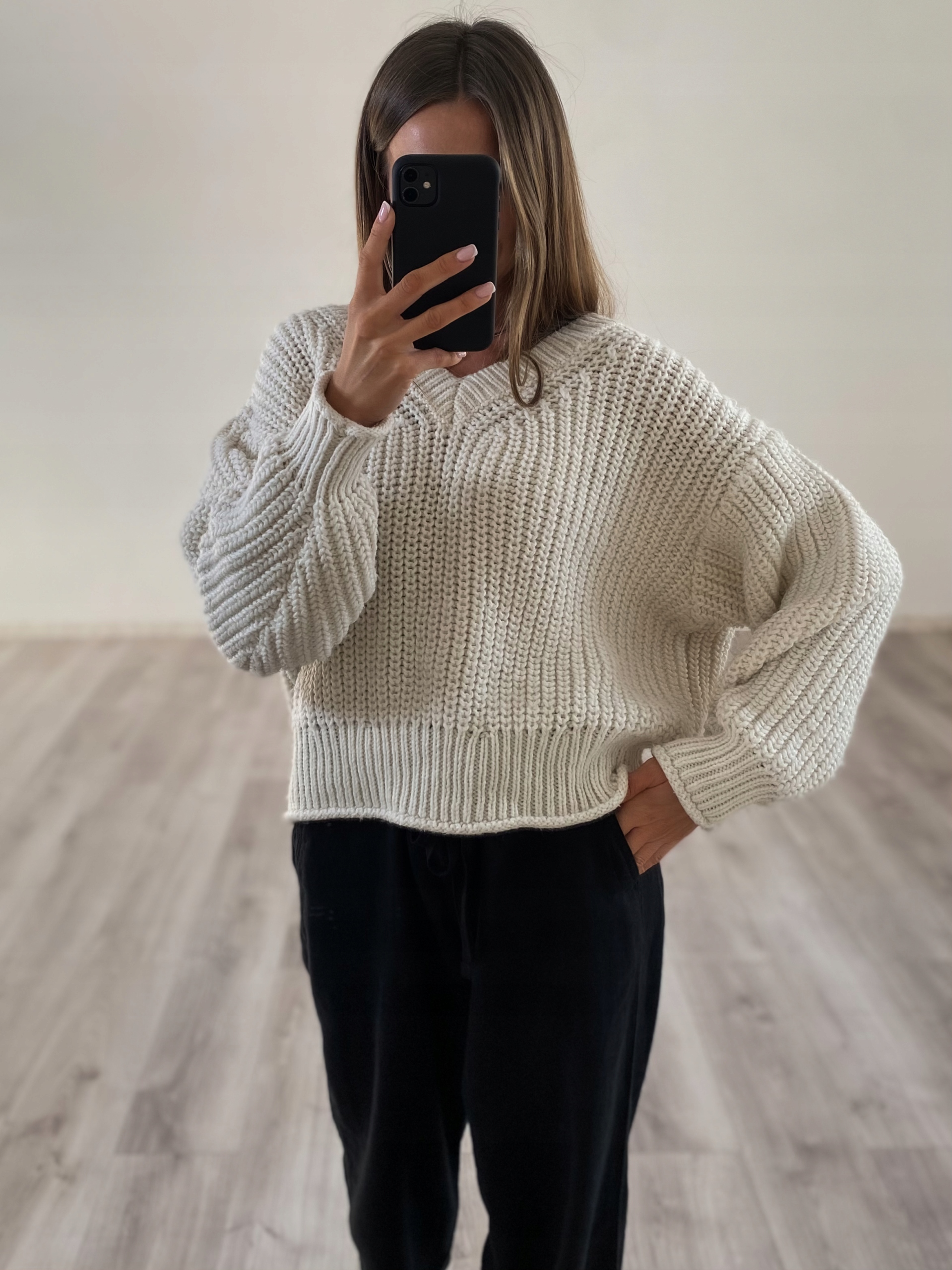 Sweter beżowy H&M r 38 M