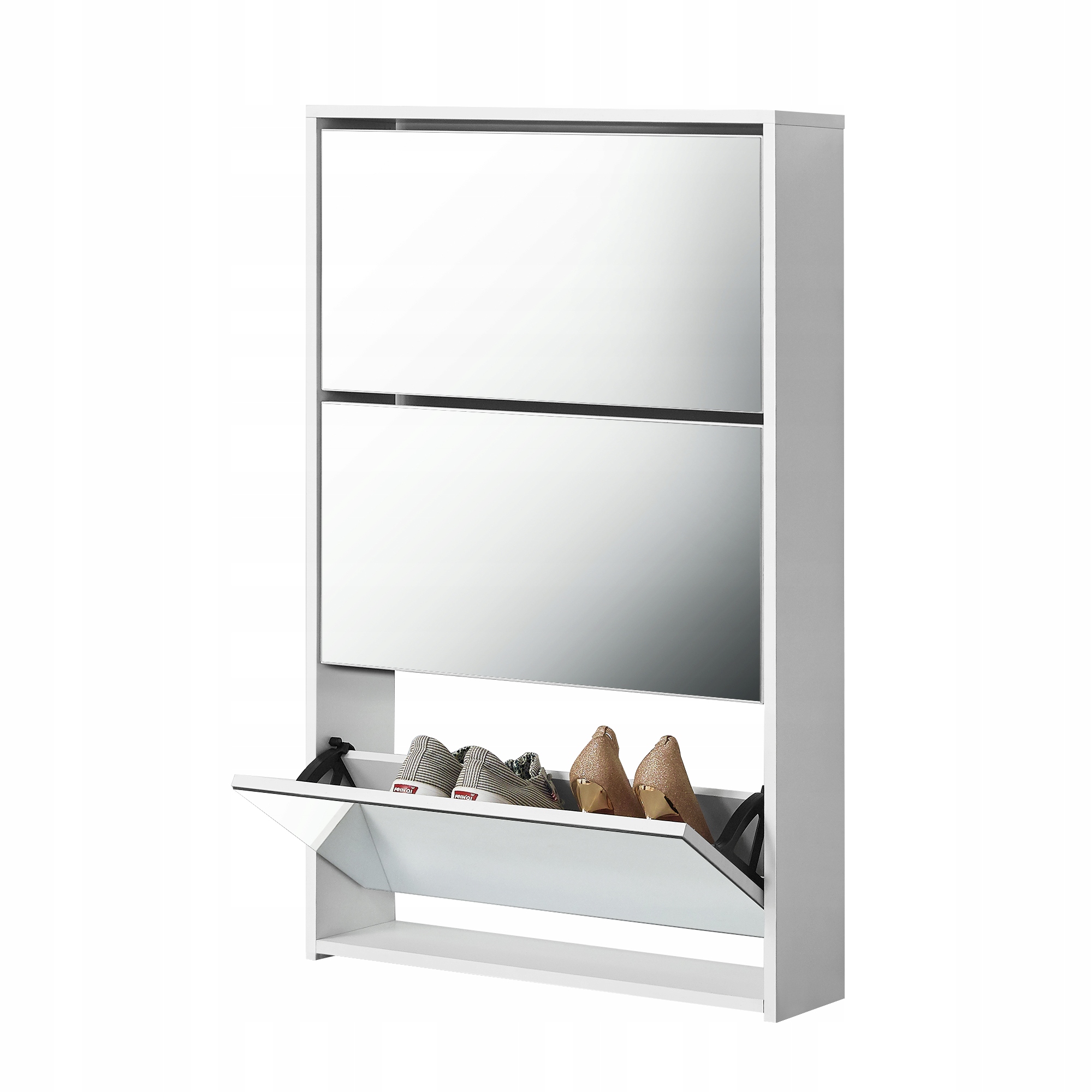 botník Elegantní Lund 102x63x17 cm Bílá Zrcadlová