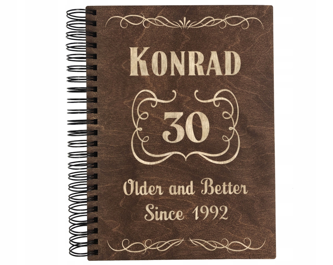 PREZENT NA URODZINY 18 30 40 50 DREWNIANY ALBUM NA ZDJĘCIA Z GRAWEREM Materiał okładki inny