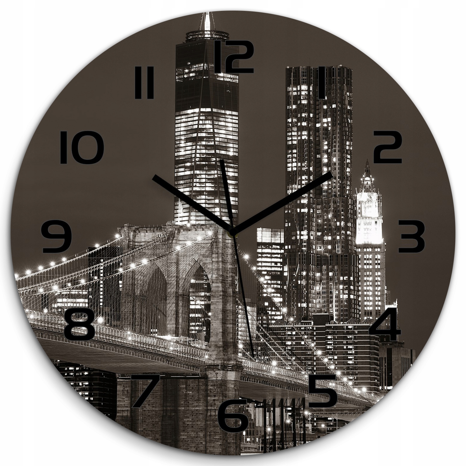 

Cichy szklany zegar Manhattan Nowy Jork fi 60 cm