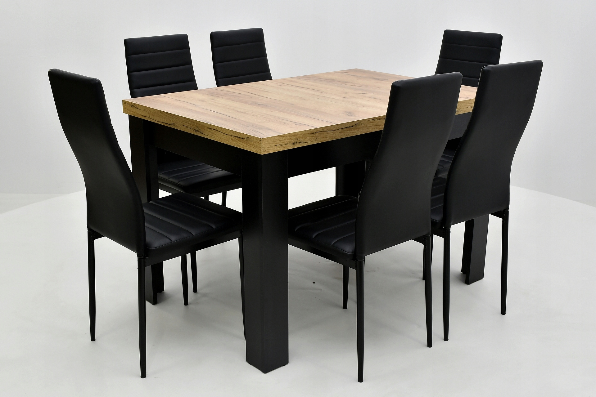 stół z 6 krzesłami, pogrubiony blat, stoły Szerokość stołu 80 cm