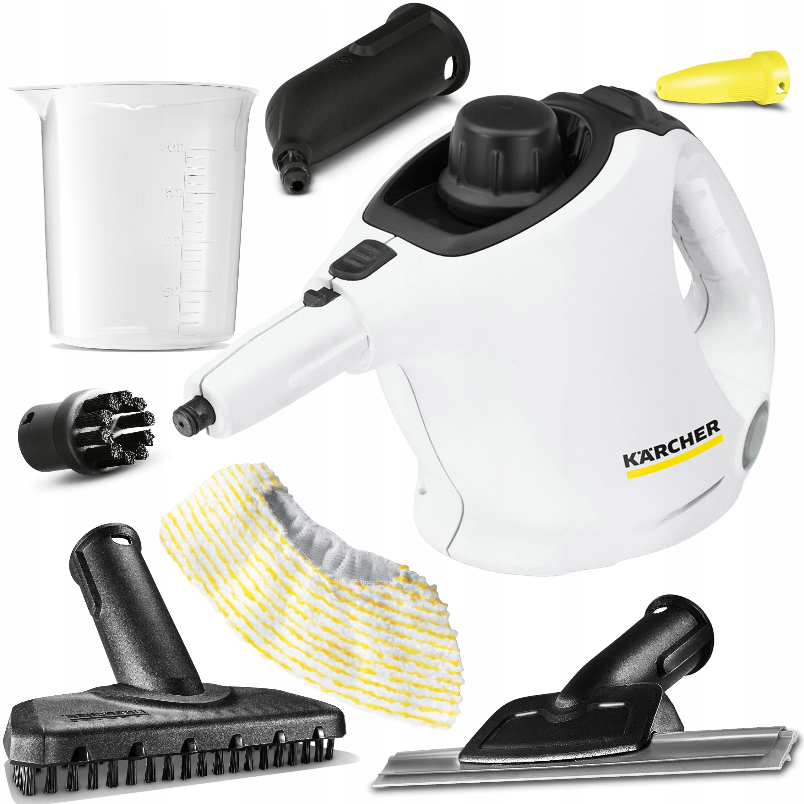 PAROWNICA RĘCZNA KARCHER SC 1 MYJKA PAROWA CIŚNIENIOWA ZESTAW DO OKIEN