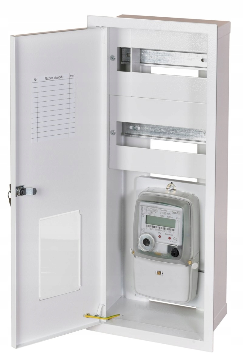 Výklenkový rozvaděč RW-1P-16 se zámkem a okénkem, místo pro 1 počítadlo