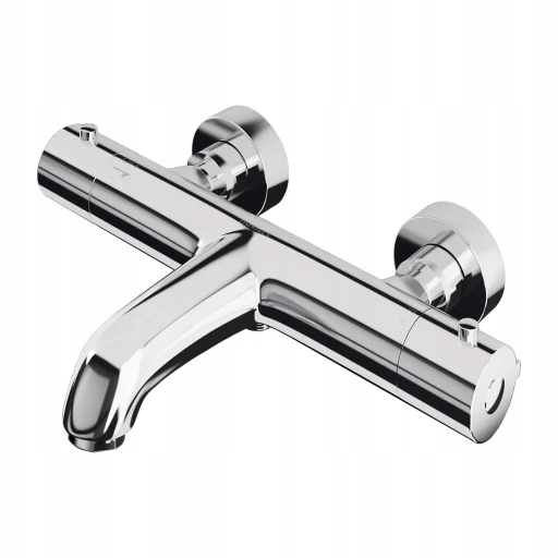 Termostatická vaňová batéria, chrómový lesk