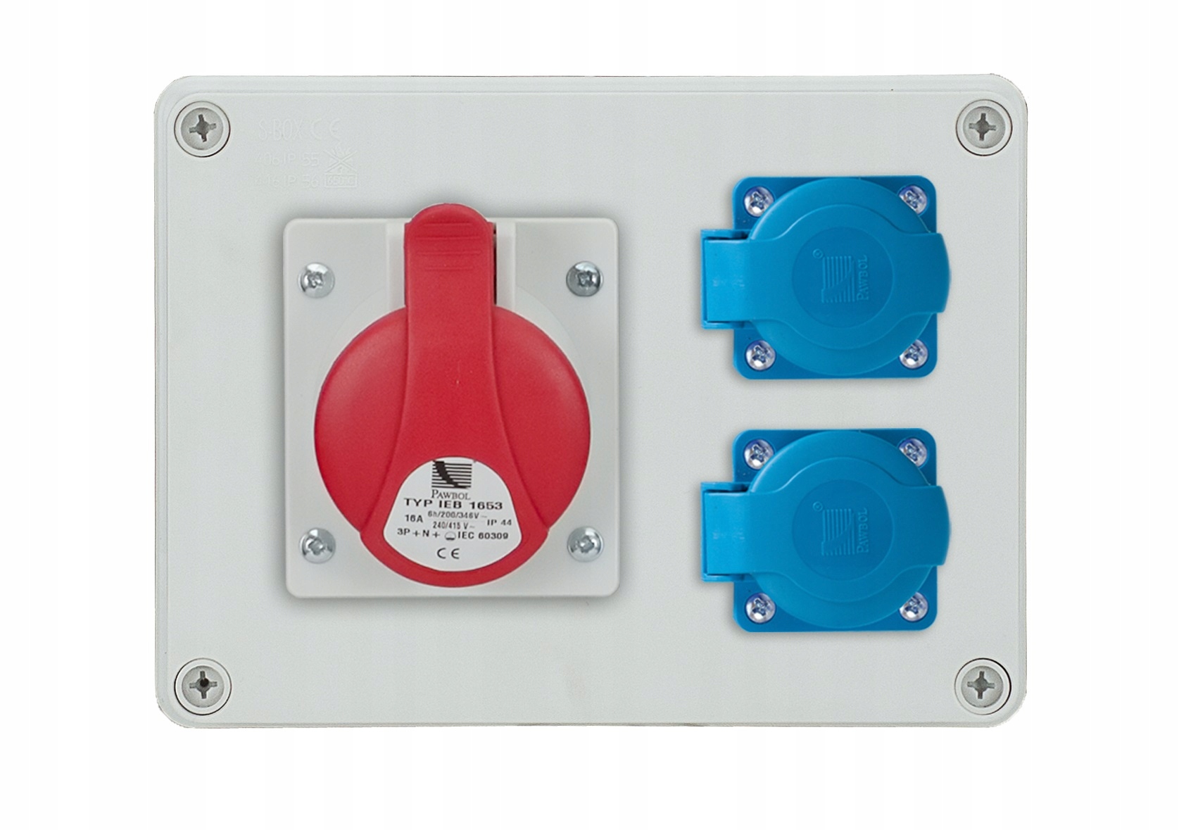 Stavební stacionární rozvaděč R-box 190 1x16A/5P 2x250V IP44 B.1602