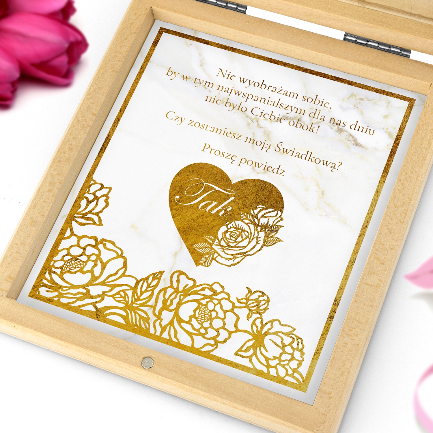 Prośba o świadkowanie ZAPROSZENIE ŚLUBNE złocone EAN (GTIN) 5904181015295