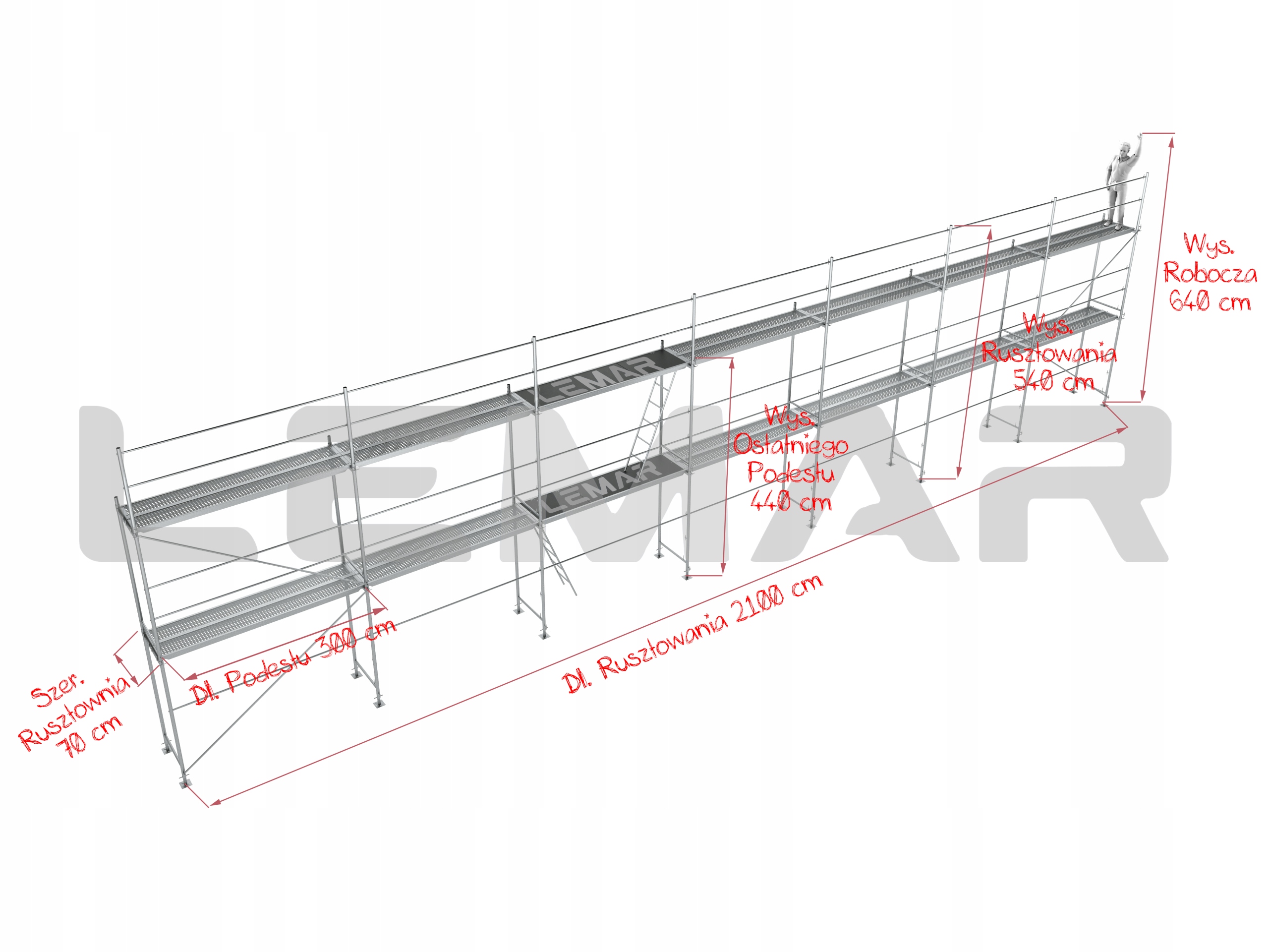 RUSZTOWANIE RUSZTOWANIA ELEWACYJNE FASADOWE 135m2 Kod producenta Lemar 135 m2