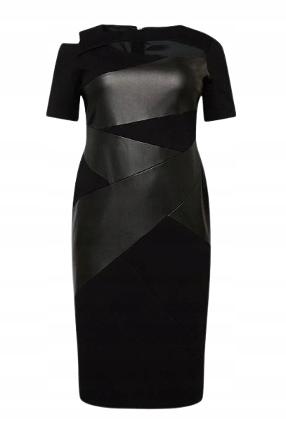 Karen Millen Šaty Černá Koktejlová Jednoduchá MIDI 42 1A6D1* 42 1A6