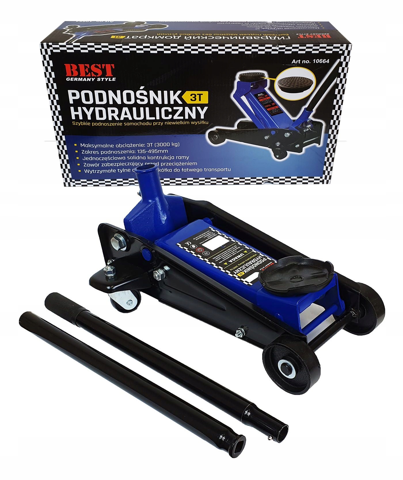 PODNOŚNIK SAMOCHODOWY HYDRAULICZNY ŻABA LEWAREK 3T Marka Best Tools