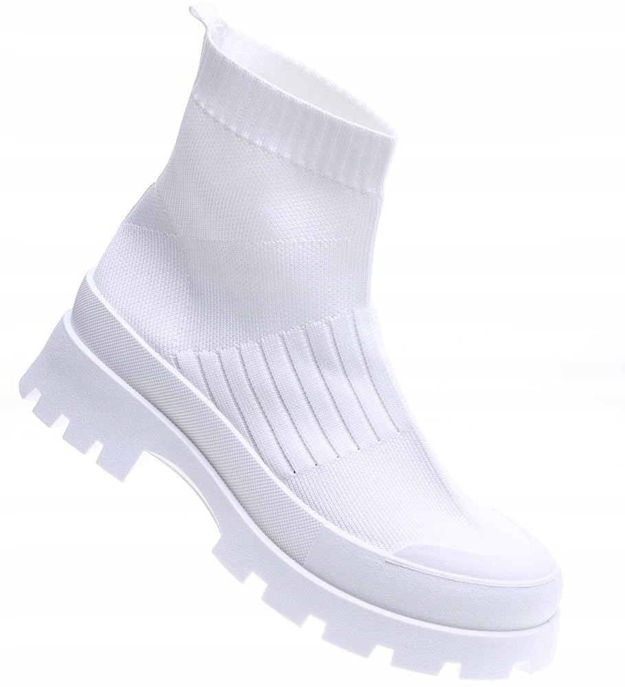 Białe buty damskie na platformie Botki jak trampki 15700 40 Rozmiar 40