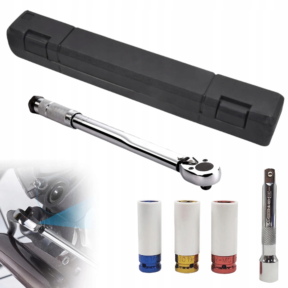 Sada Momentového Klíče 1/2" Pro Utahování Kol, Sada Nástavců