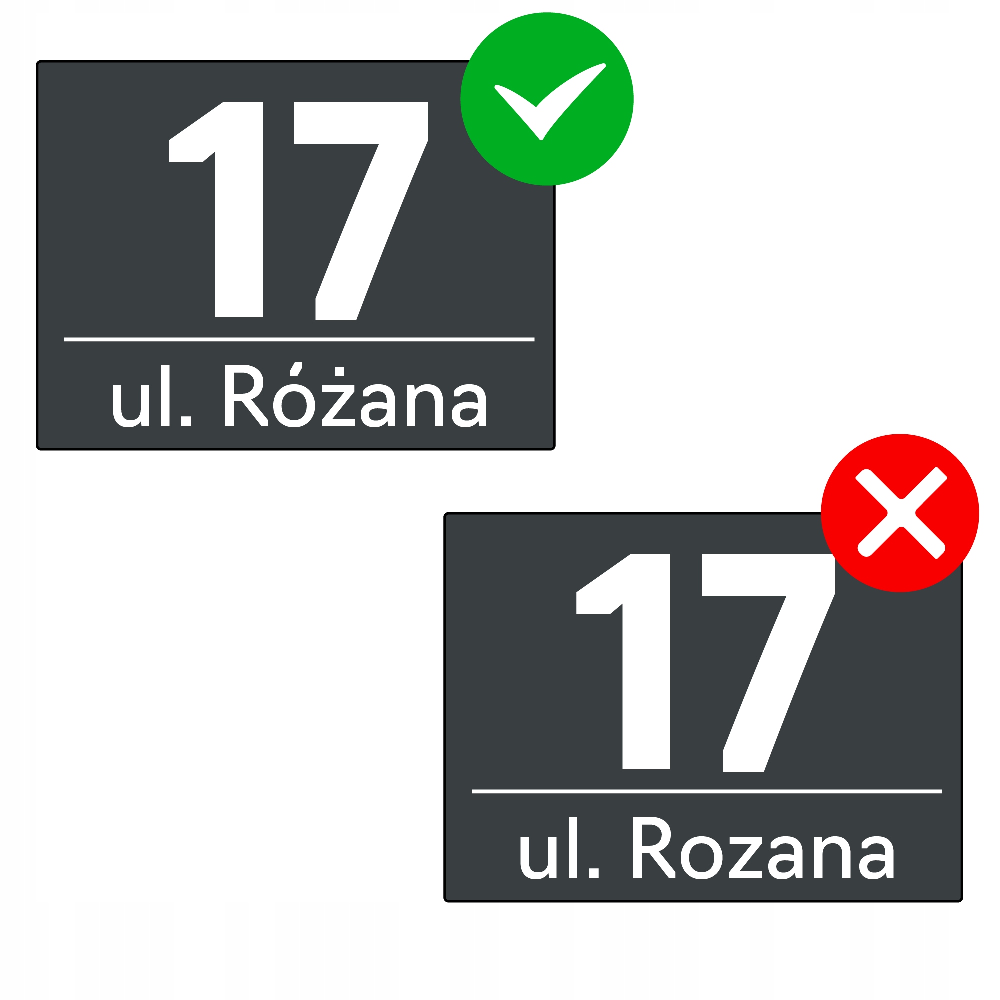 PODŚWIETLANY NUMER NA DOM TABLICZKA ADRESOWA LED 40X30 cm ANTRACYT RAL 7016 Kolor grafit