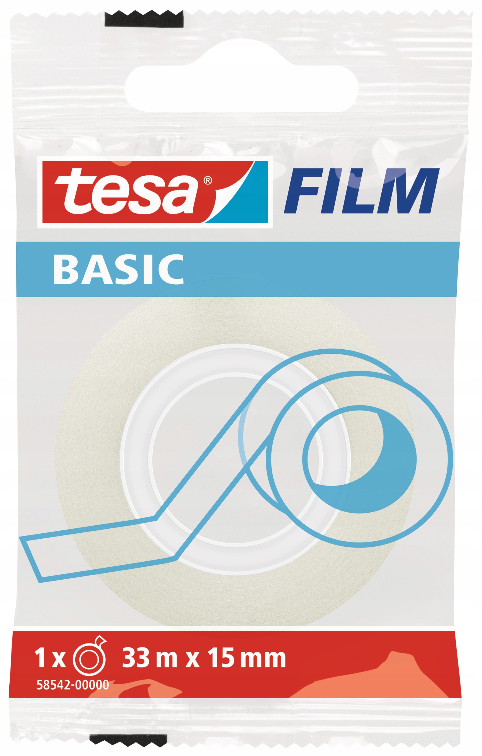 

Taśma klejąca biurowa tesa Basic 33m x 15mm