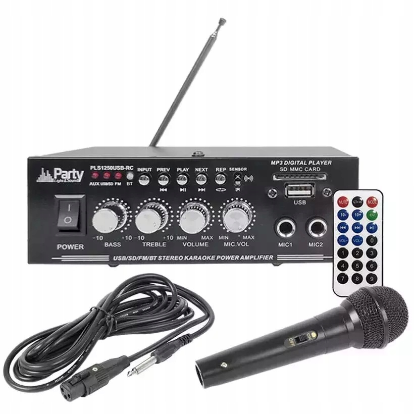 

Wzmacniacz Bluetooth Usb Fm+ mikrofon dynamiczny