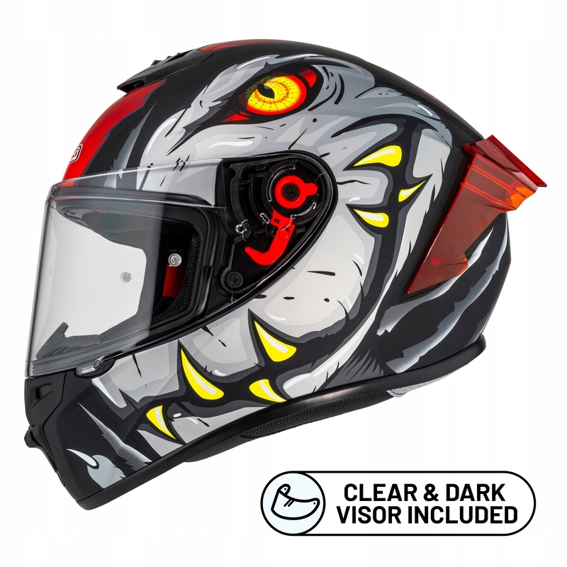Motocyklová Prilba Nzi Trendy Stream Raptor Black Grey Red S Matt (XL)