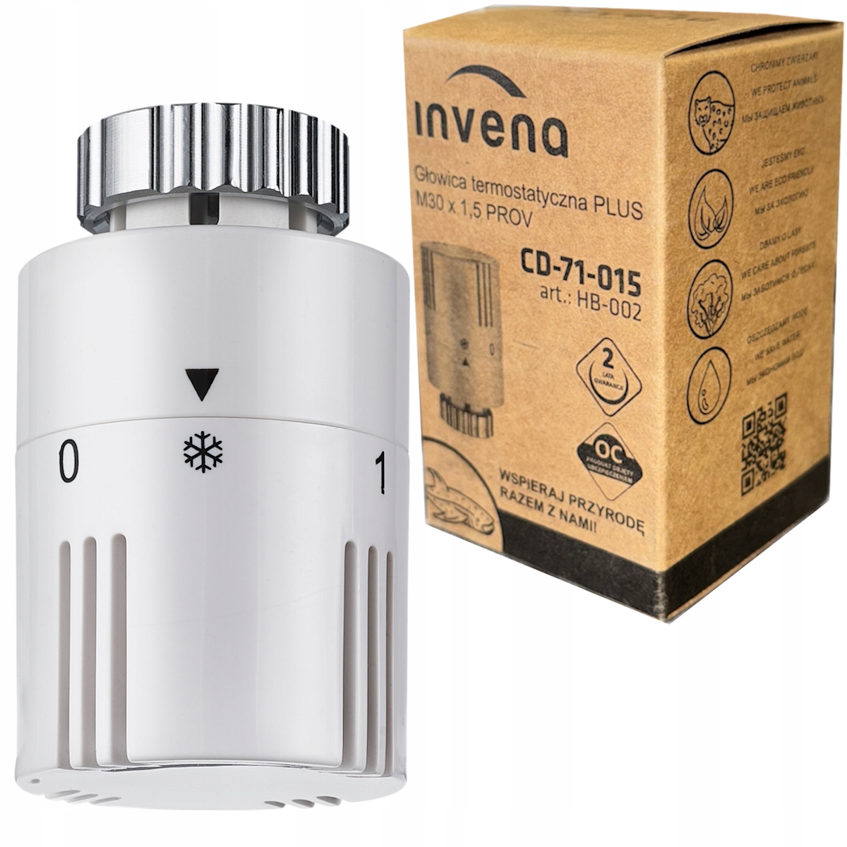 Termostatový radiátor Invena Plus M30x1,5 termostatická hlavica