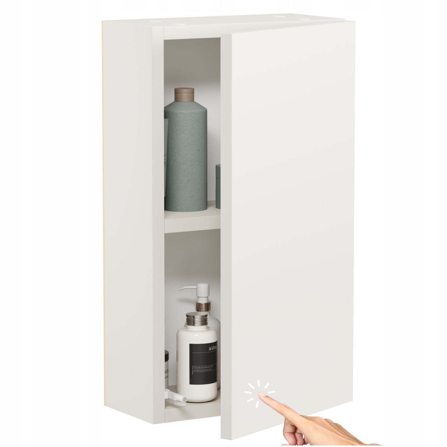 Závěsná koupelnová skříňka kompaktní rozměry kašmírová elegantní do koupelny