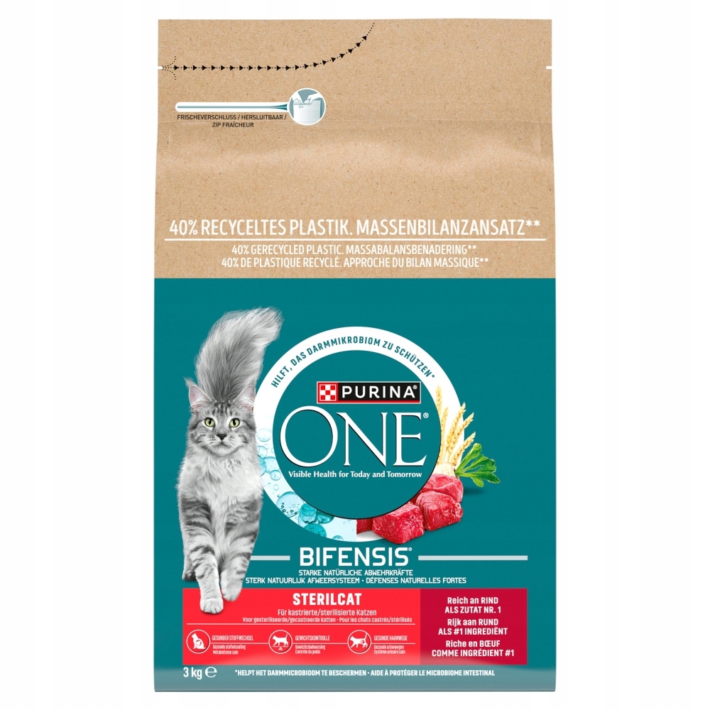 Purina One Bifensis Sterilcat 3kg Sucha Karma z Wołowiną Dla Kota