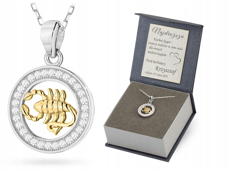 Stříbrný Řetízek a přívěsek 925 Zodiac Skorpion