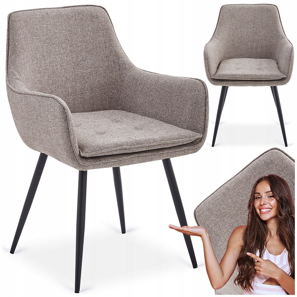 Čalouněná kelímková židle pro jídelnu v obývacím pokoji Hnědá Edrick