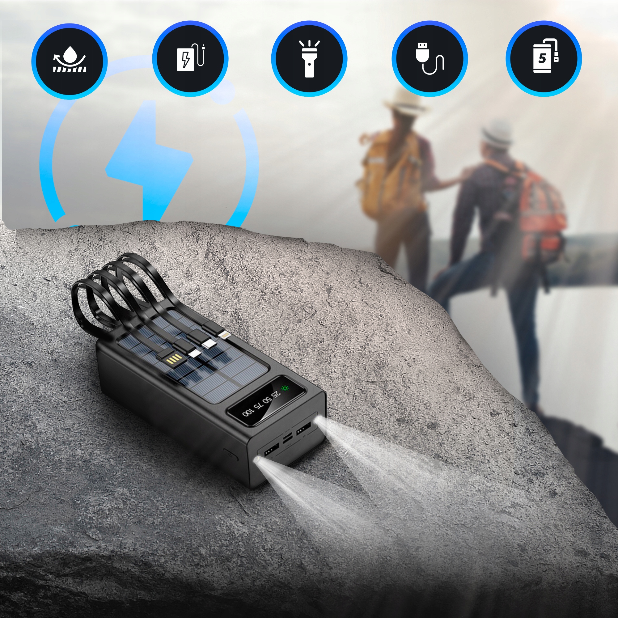 POWERBANK SOLARNY 30000 MAH KABEL ŁADOWANIE EAN (GTIN) 5903148919669