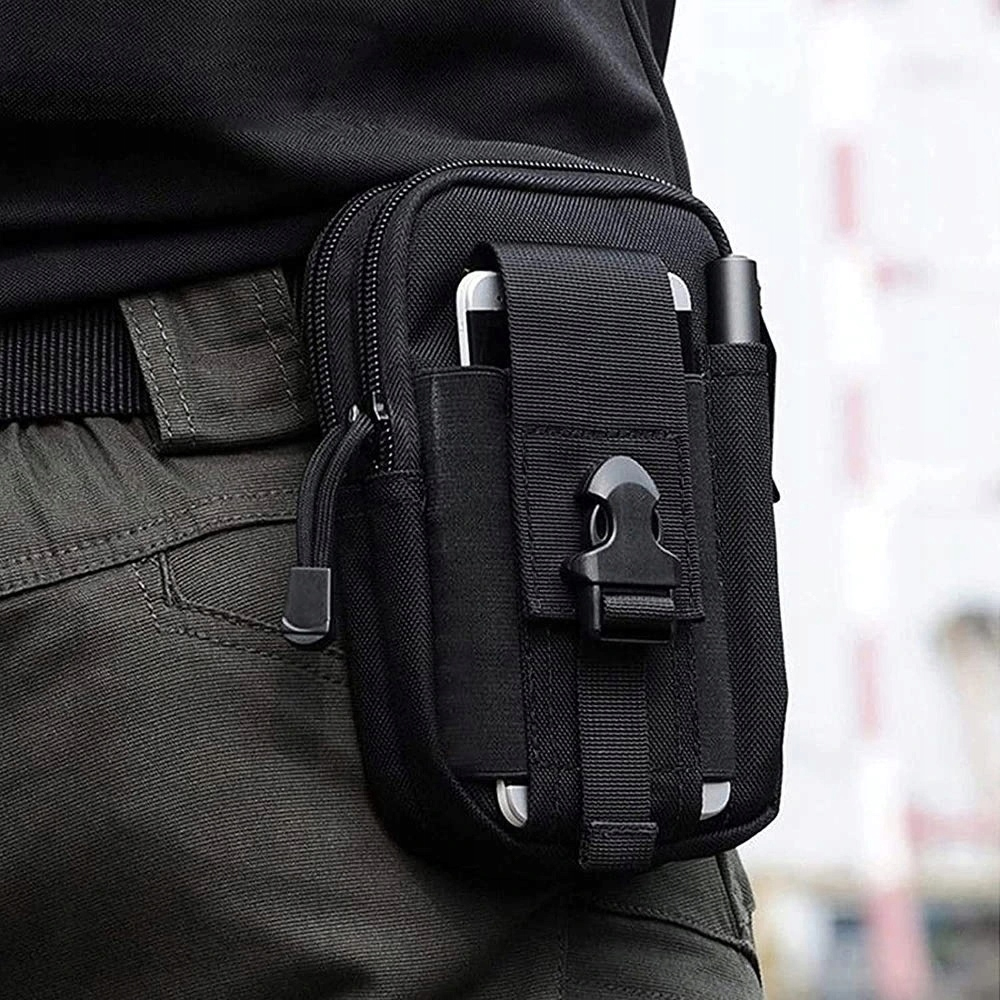 WOJSKOWA MILITARNA SASZETKA NERKA TORBA TOREBKA SAKWA DO PASKA CZARNA Model dECOR