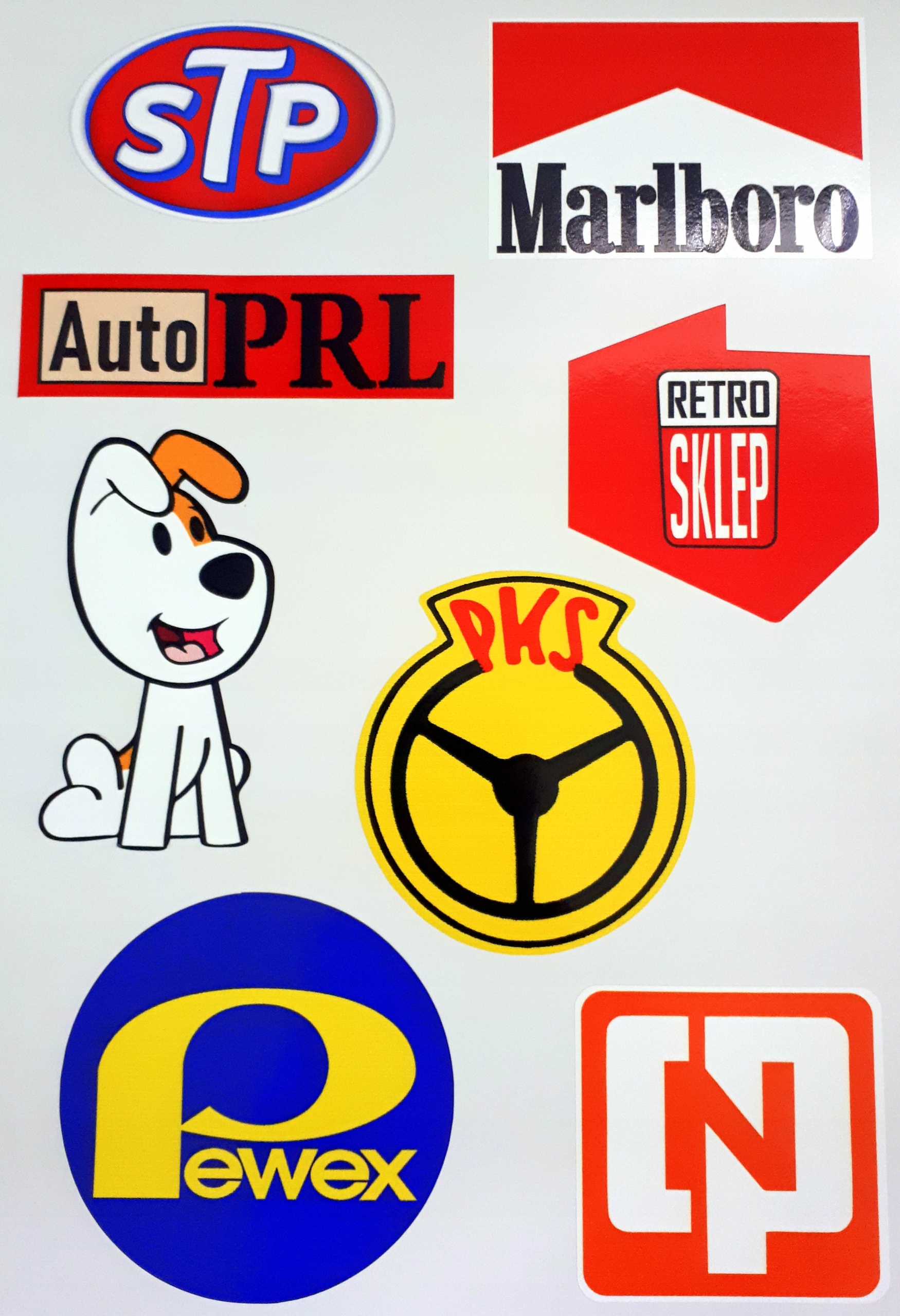 

Zestaw Retro naklejek, plansza