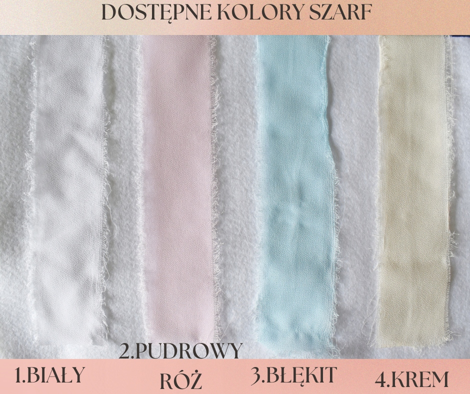 personalizowana szarfa do bukietu ślubnego Marka bez marki